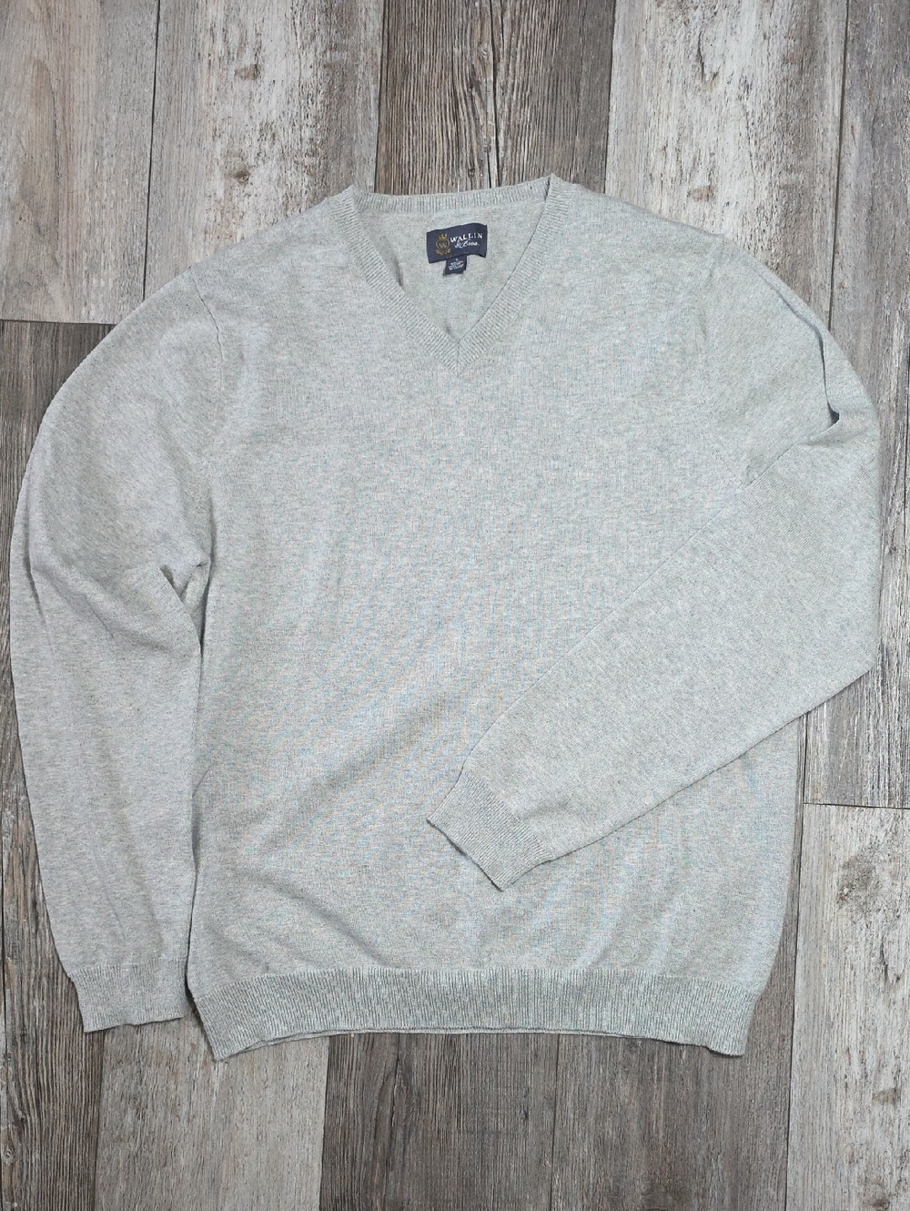 Wallin & Bros. Cotton & Cashmere V-neck Longsleeve Sweater Sz Lg